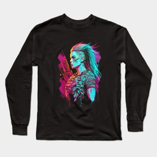 Neon Cyberpunk Viking - V1.16 Long Sleeve T-Shirt